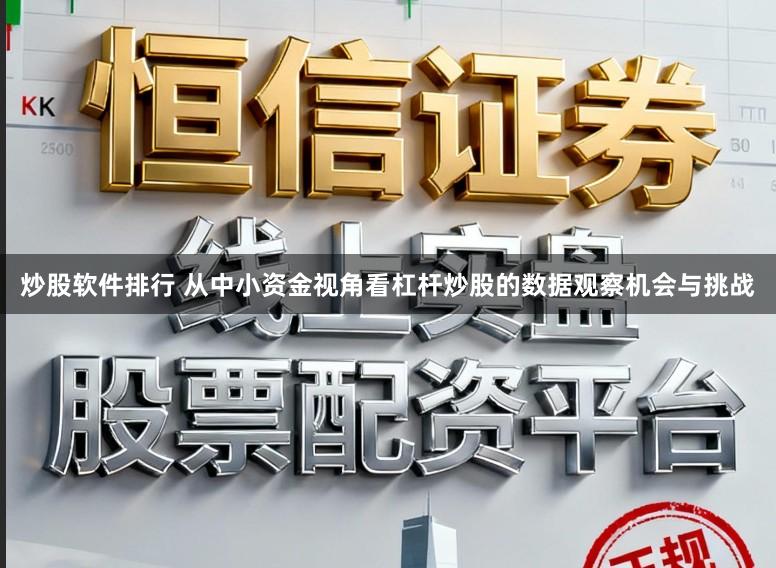 炒股软件排行 从中小资金视角看杠杆炒股的数据观察机会与挑战
